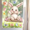 Easter Bunny Window Clings Cartoon Egg Stickers Cute Decoration For Home Classroom Nursery Shop Glass Display Decorations