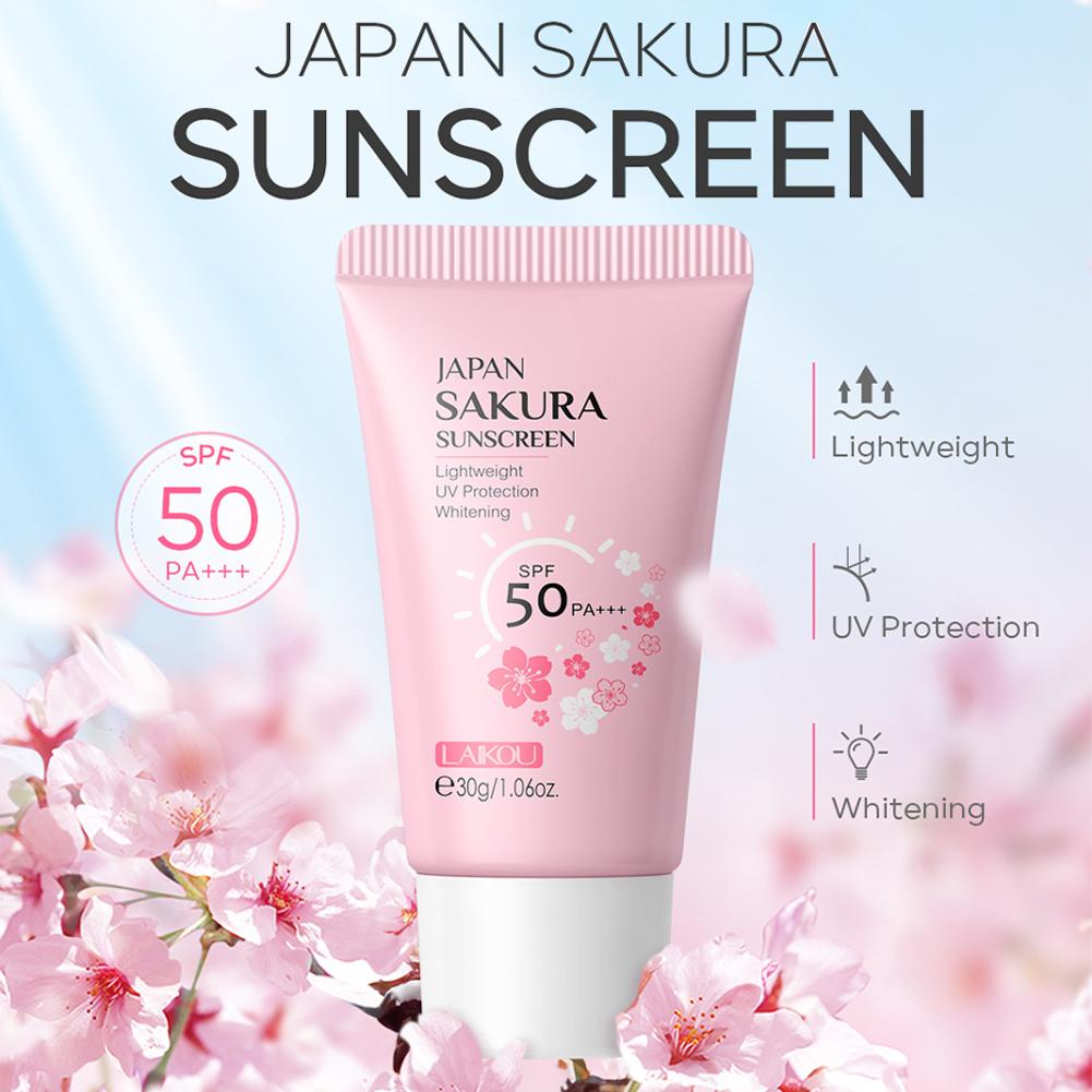 SPF50 Sonnencreme Sakura Gesicht & Körper Sonnenschutz 30ml Natürlich Feuchtigkeitsspendend Wasserfest Haut Sonnenschutz Schützt Beruhigt