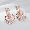 Unique Design Full Natural Zircon Dangle Earrings For Women Fashion  Rose Gold Color Romantic Daily Fine Jewelry