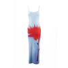 European and American style 2026 summer women's new sexy suspender flower print slim dress