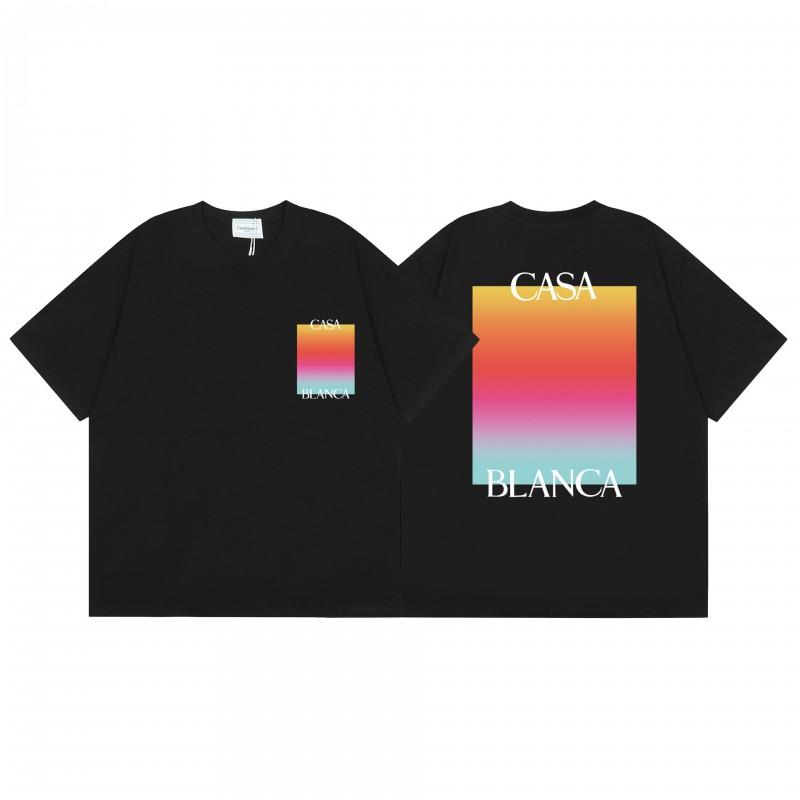 2026 Casablanca Print Loose Fit Cotton T-Shirt Men Youth Casual Wear