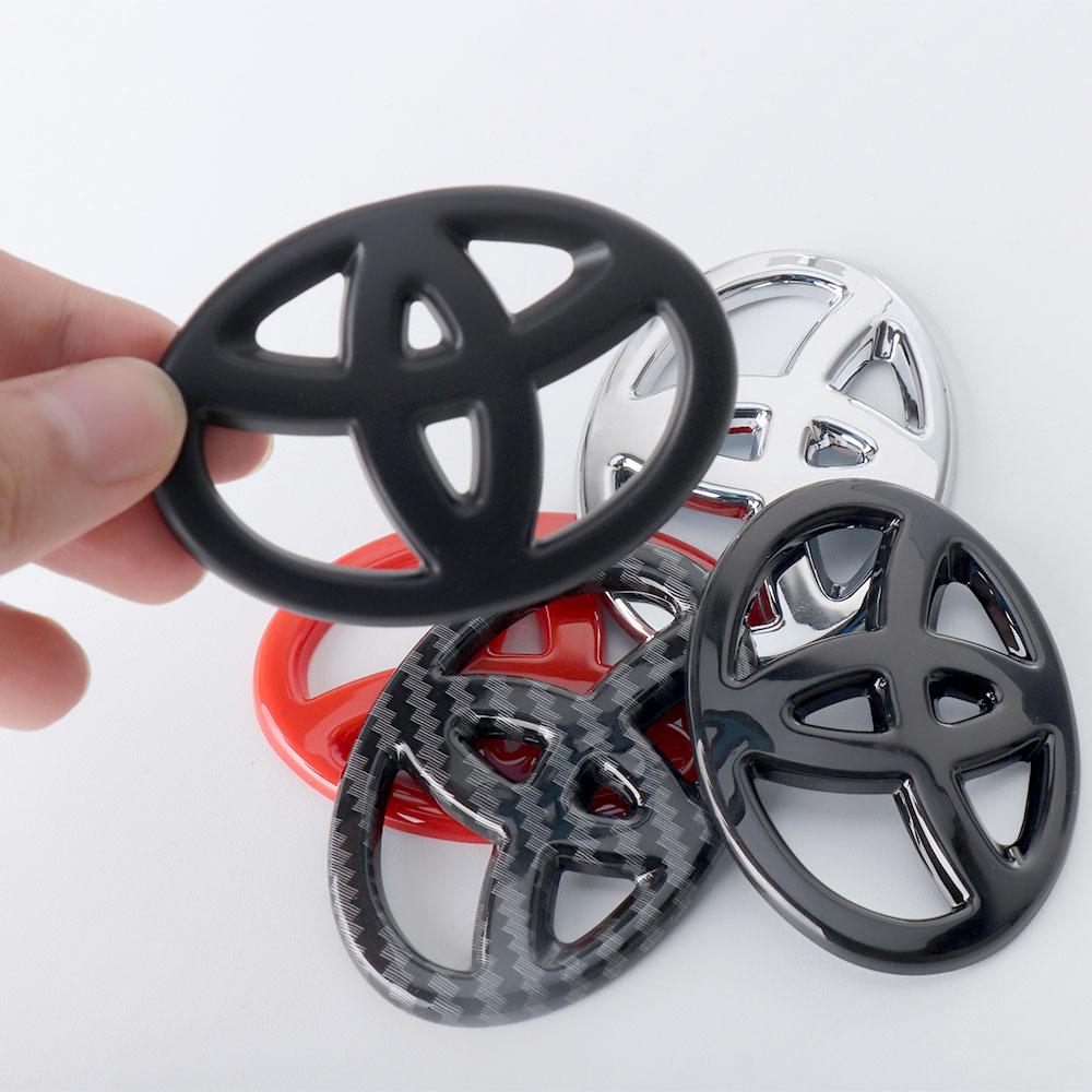 2026 New For Toyota 1Pcs Car ABS Carbon Fiber Logo Steering Wheel Badge Cover Sticker For Toyota Fortuner Chr Verso Prius Yaris 