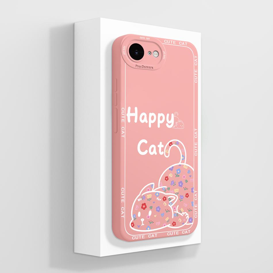 For iPhone 16E Phone Case Cute Panda Couple Funda For iPhone SE 2025 Camera Protection Back Cover Soft Liquid Silicone Protector