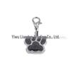 Small Glitter Dog Paw Print Pendant - Zinc Alloy Pet ID Tag (17x18mm)