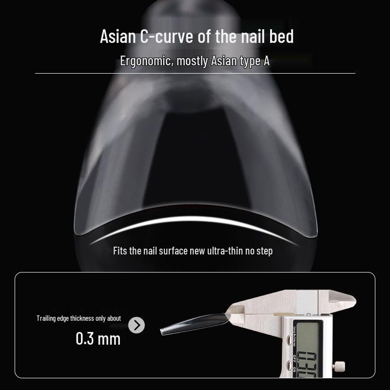 European & American Frosted Long Trapezoid Seamless Abrasive Nail Tips - Full & Single Numbers for Nail Salons