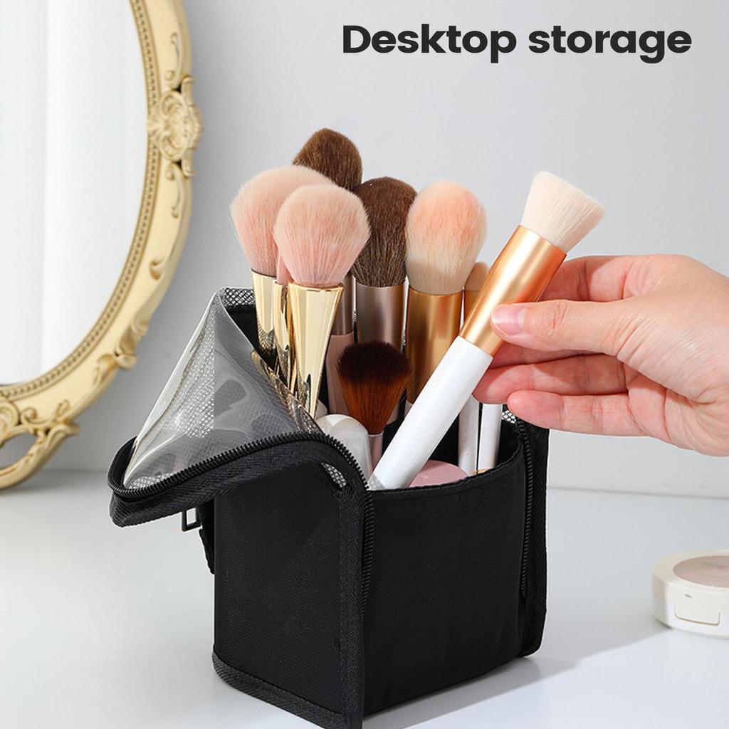 Standing Makeup Bag Waterproof Cosmetic Storage Pouch Travel Toiletry Bag for Camping Weekend Getaway Outdoor Hotel Backpacking