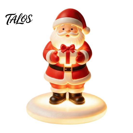 Decorative Lighting for Holidays Santa Claus Figurine with Warm LED Light, Christmas Glowing Tabletop Night Light Decor, Holiday Desktop Ornament Home