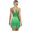 S-3XL Glitter Fringe Halter Dance Jumpsuit Sleeveless Rhinestone Multi-Layer Strappy Back Leotard for Salsa Tango Latin Jazz Stage Performance