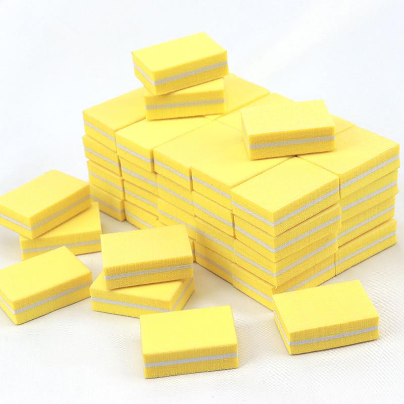 50Pcs Mini Nail Sponge Files Buffer Block Buffing Sanding Pedicure Tool