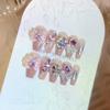 Pink Fake Nails with Full Flash Glitter Decor Charming Comfortable To Wear Manicure Nails for Daily and Parties Wearing