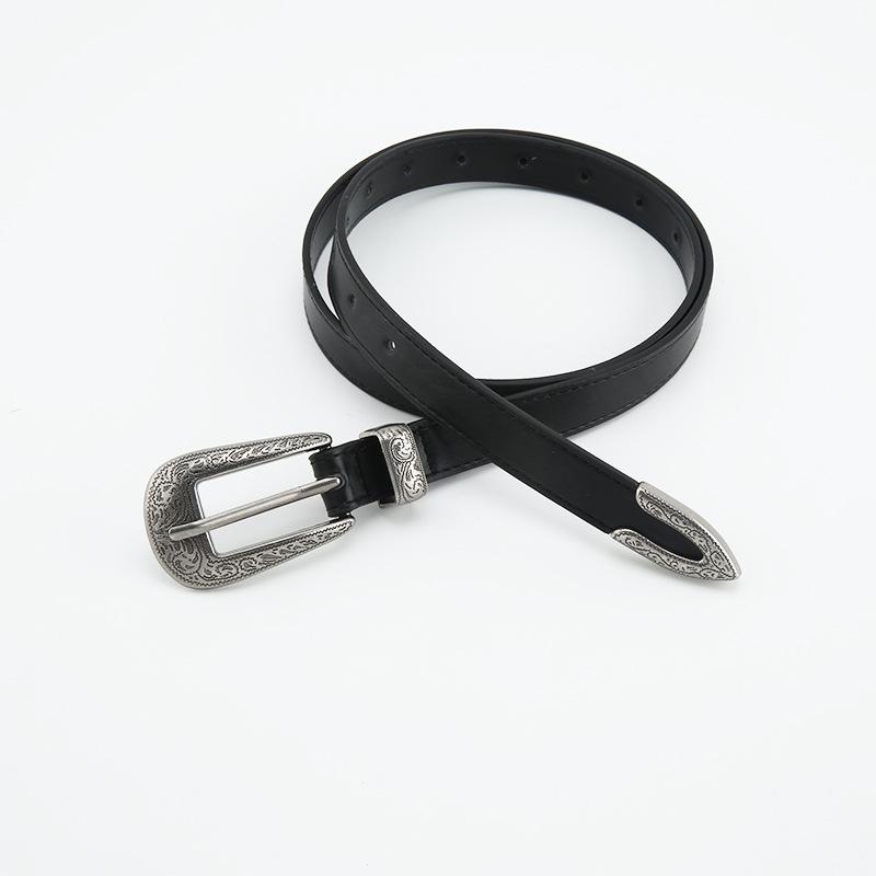Retro Niche Belt Women S Casual Belt Simple With Jeans With Wind Black