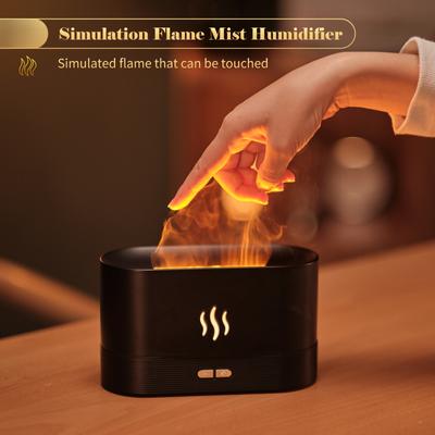 Προσομοίωση Flame Mist Humidifier 2 Brightness Night Light Quiet Cool Desktop USB Humidifier
