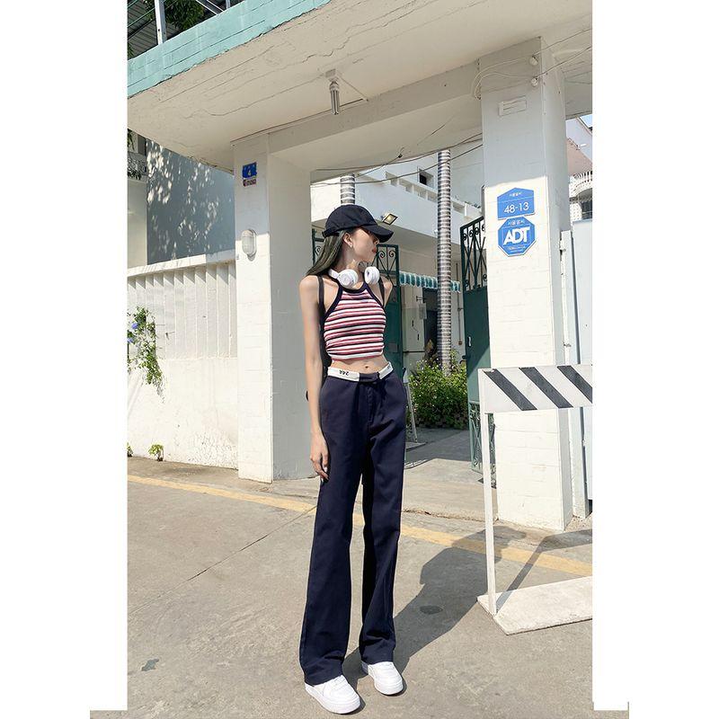 

Европейский и американский стиль Горячая девушка Высокая талия Нишевые Очень длинные джинсы Navy Blue (pants) XS