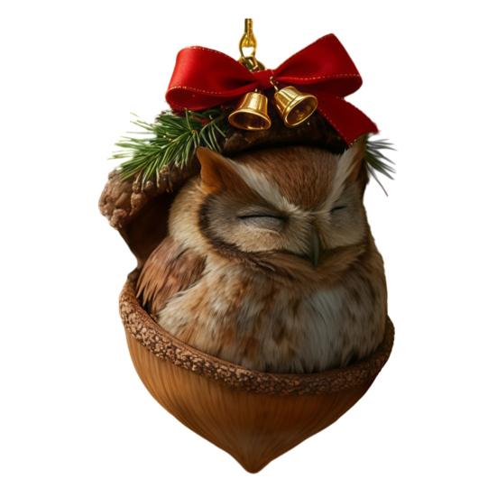 2D Στολίδια Ζωάκια Δάσους Βελανίδι Άνετα Στολίδια Ζωάκια Κουκουνάρι Χριστουγέννων Δασικό Πλάσμα Ακρυλική Κρεμαστή Διακόσμηση για Διακόσμηση Σπιτιού Πάρτι