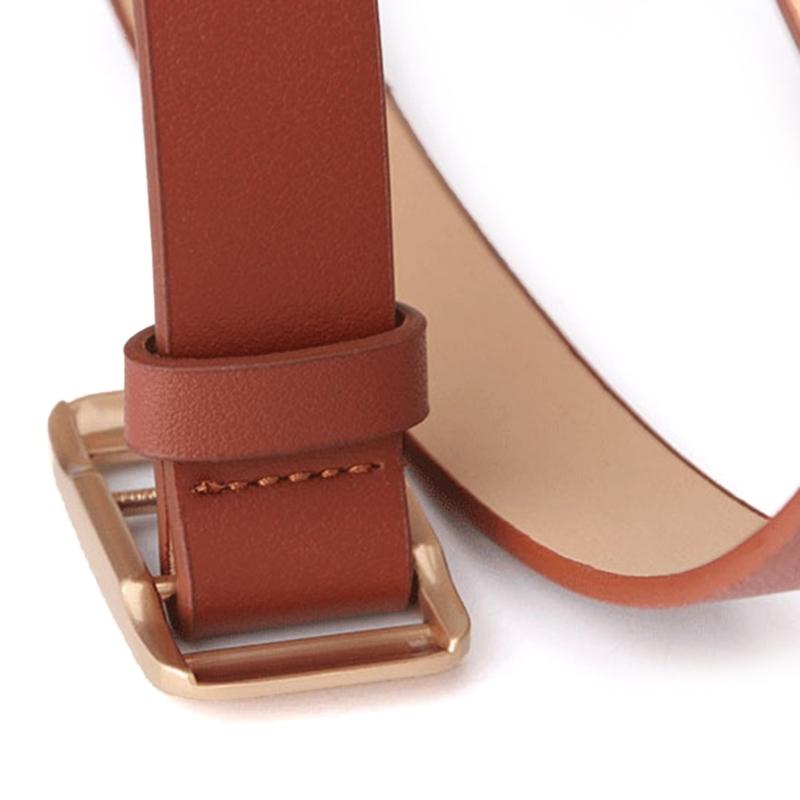 Eleganter Gürtel mit goldenen Schnallen, verstellbarer dünner Riemen, Kunstleder-Taillenband für Kleider
