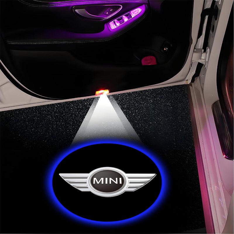 2pcs Welcome Door Light Car Projector Lamp LED Courtesy Wireless Decoration for Mini Cooper One JCW F55 F56 F57 R56 Accessories