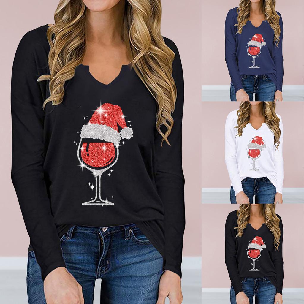 Tee Shirt Femme Mode Noël O-cou à manches courtes Casual mignonne de Tee Shirt Femme Mode Noël O-cou à manches courtes Casual mignonne de