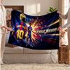 Lamine Yamal Personalized Fleece Blanket With Football Logo, Custom Name Text Soft Warm Home Throw Blanket