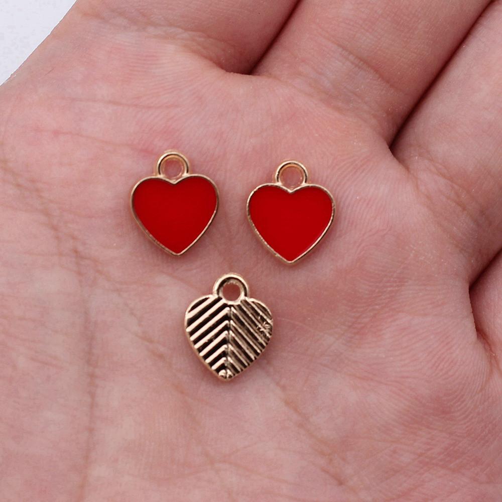 Charms Heart Enamel Pendants Wedding Jewelry Findings QC066