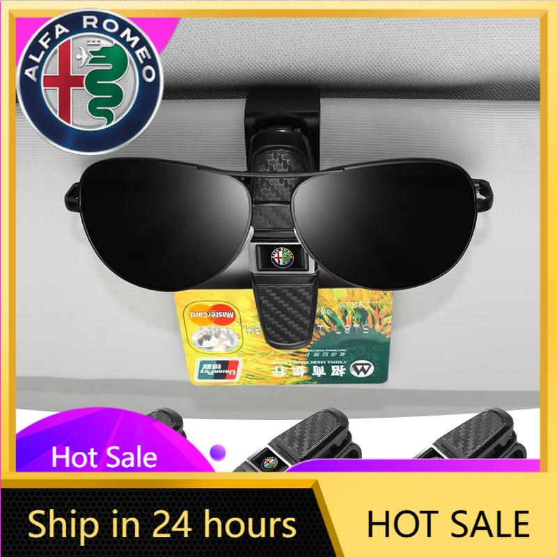 Car Stickers For Alfa Romeo Car Sunglasses Frame Carbon Fiber Bills Glasses Clip for Alfa Romeo Spider Giulia Giulietta 147 156