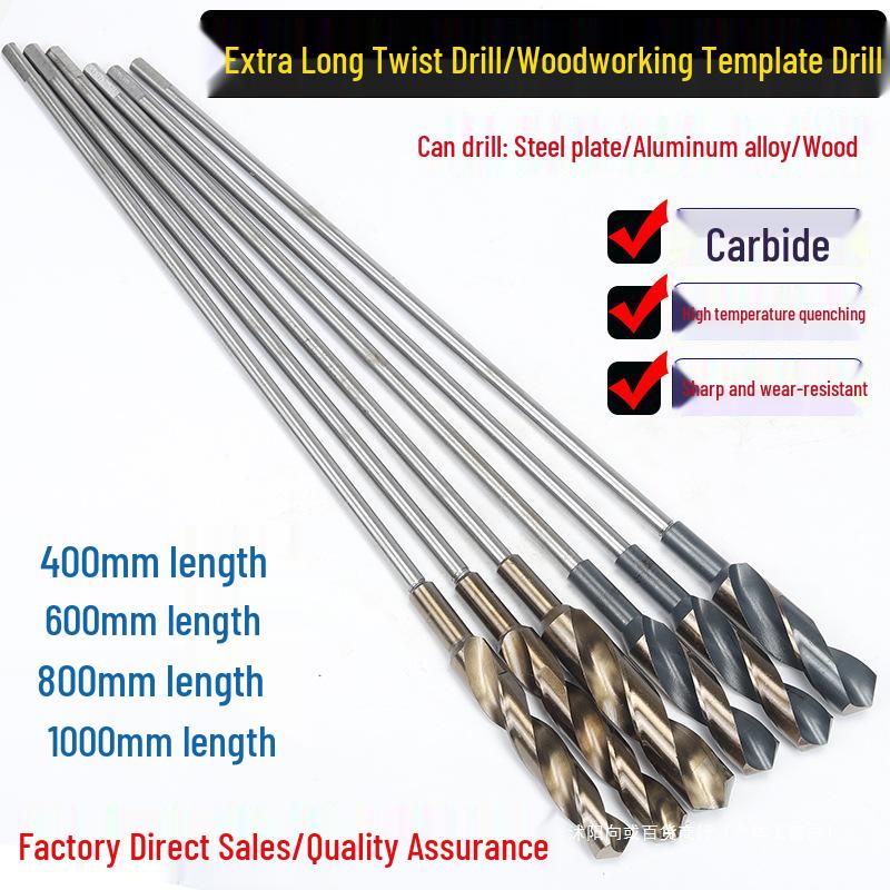1-Meter Extra Long Twist Drill Bit with Small Shank for Deep Hole Woodworking and Tree Drilling