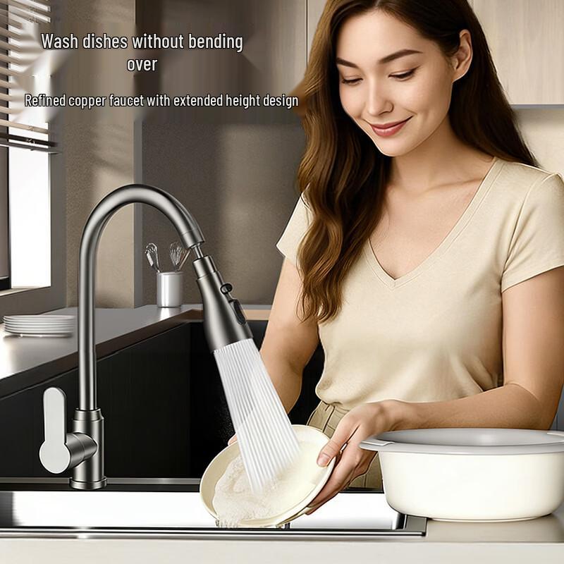 

WUZORY All-Copper & Stainless Steel Kitchen Faucet