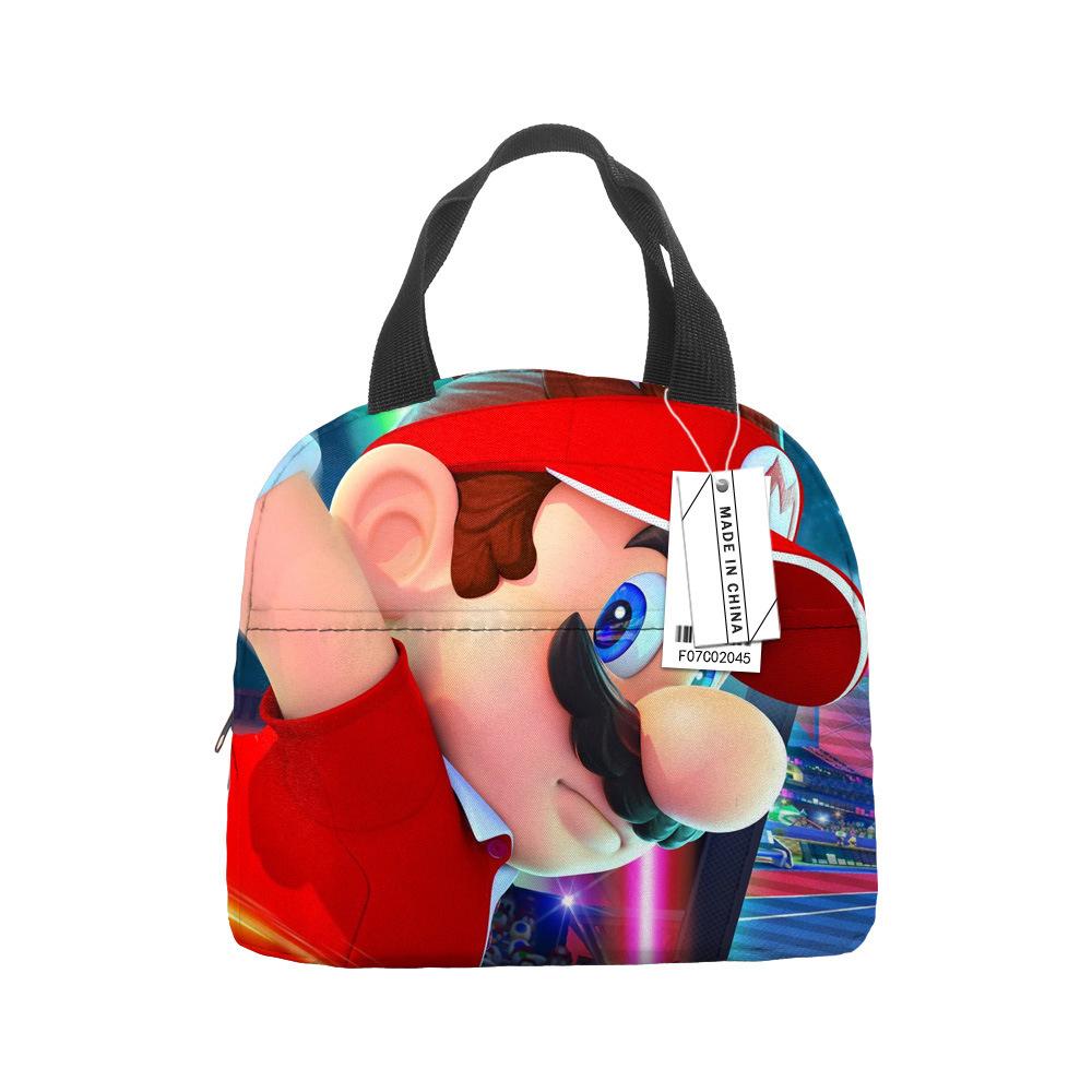 Mario Portable Bento Bag Lunch Box Bag Student Children'S Meal Bag Lunch Box Bag Bento Bag Aluminum Foil Lunch Bag Thermal Insulation