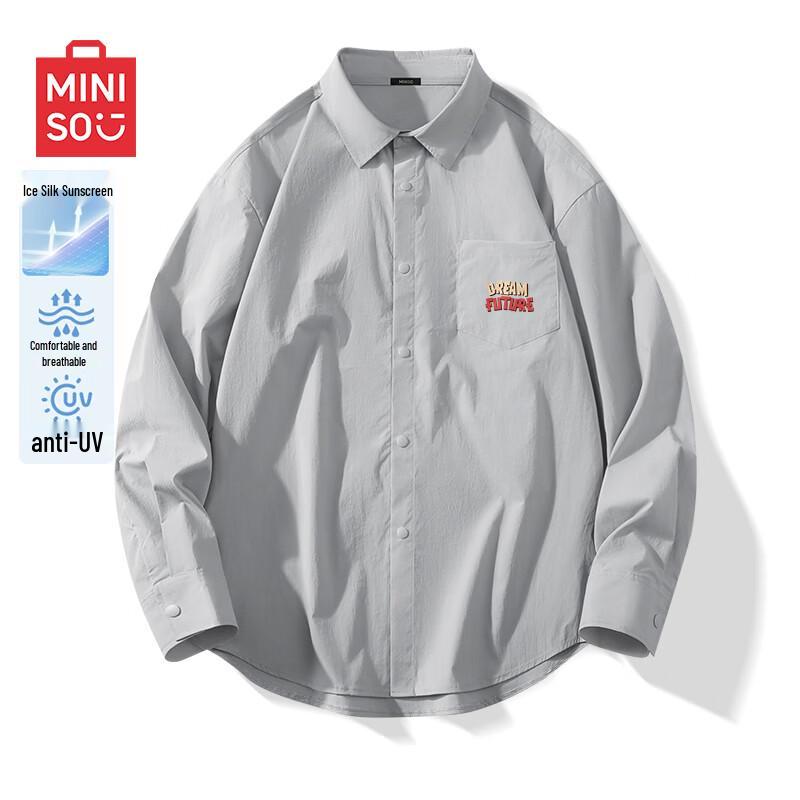

MINISO Men s Ice Silk Sun Protection Long-Sleeve Collared Shirt 3XL