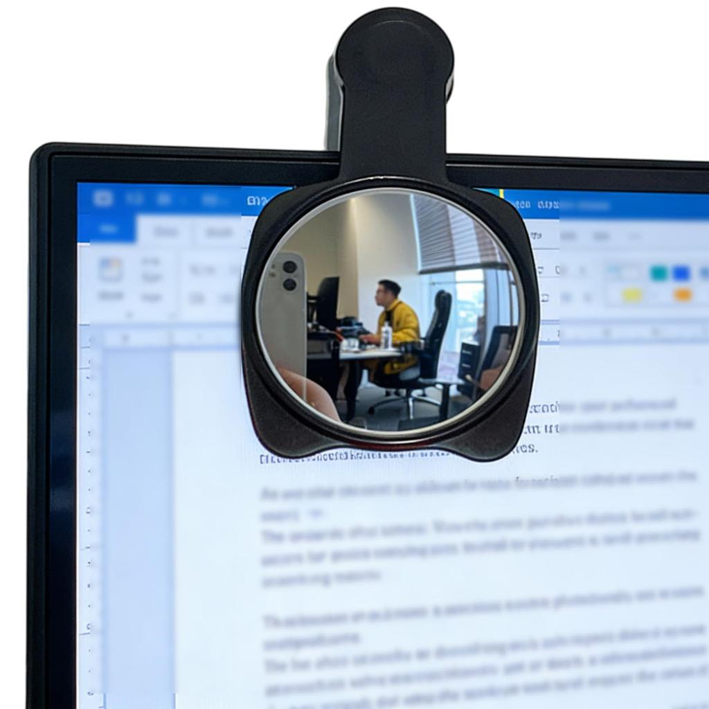 1pc Privacy Anti Peeping Convex Mirror - Adjustable 360 ° Blind Spot Free Office Desk Mirror, Suitable for Computer Monitors