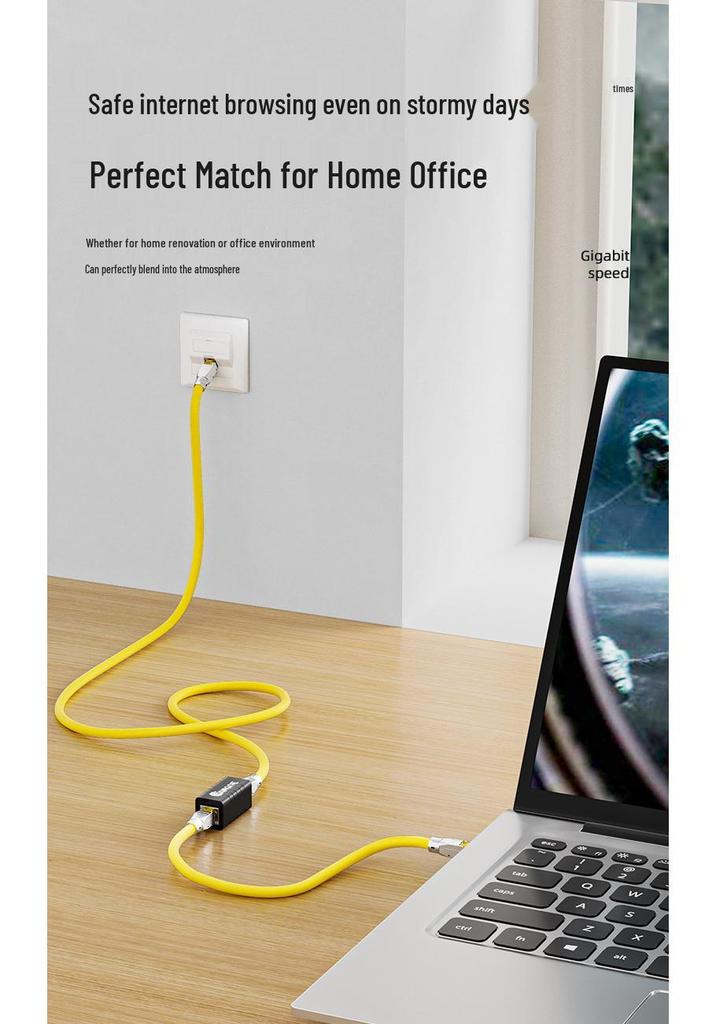 Yingman RJ45 Network Cable Extension Splice Connector with Lightning Protection for Cat 5/6 Ports