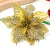 5/10Pcs Glitter Christmas Artificial Flowers Christmas Tree Hanging Pendant Ornaments for Xmas New Year Navidad Party Home Decor