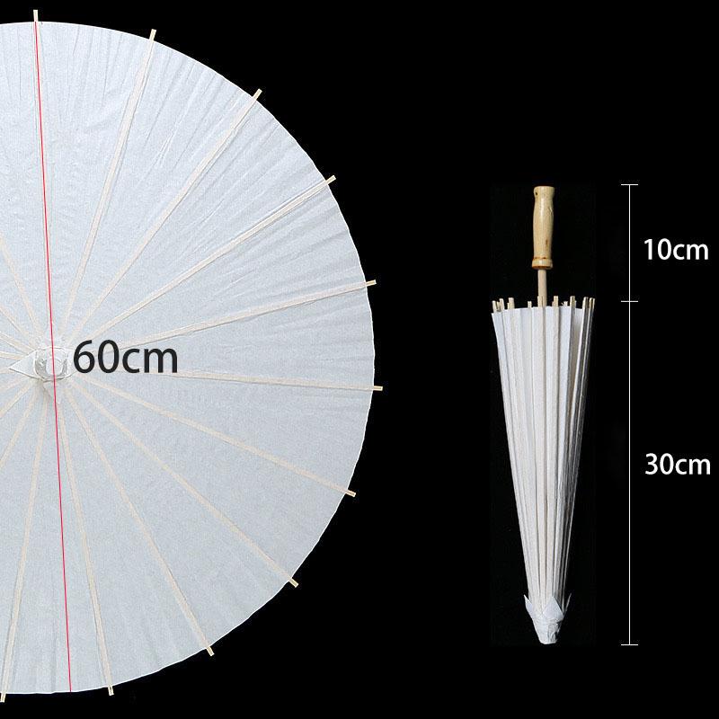 6 ks slunečníků Svatba Foto Cosplay Rekvizita 40/60/80 cm Papírový deštník DIY Bílý deštník Letní Bílý Večírek Plážová Dekorace