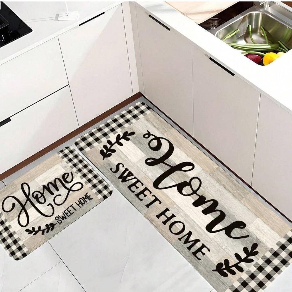 VIKAMA Nordic Kitchen Floor Mat, Anti-Slip Balcony Laundry Room Floor Mat, Corridor Entrance Long Carpet, Home Decoration