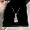 Stainless Steel Zircon Chain Hoist Pendant Necklace New Chinese Niche Versatile Clavicle Chain Light Luxury Advanced Sense Necklace