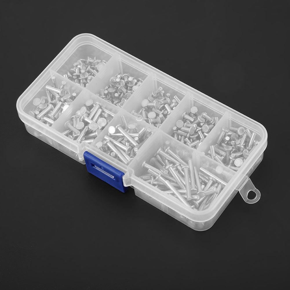 450pcs M2.5 Flat Head Aluminum Rivets Flat Head Solid Rivet 3mm 20mm Length