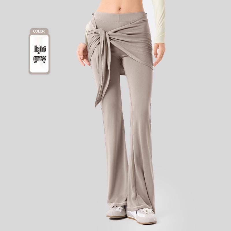 

Женские анти-стеснительные фитнес-клеш брюки для йоги со съемной накладкой на ягодицы Large светло-серый