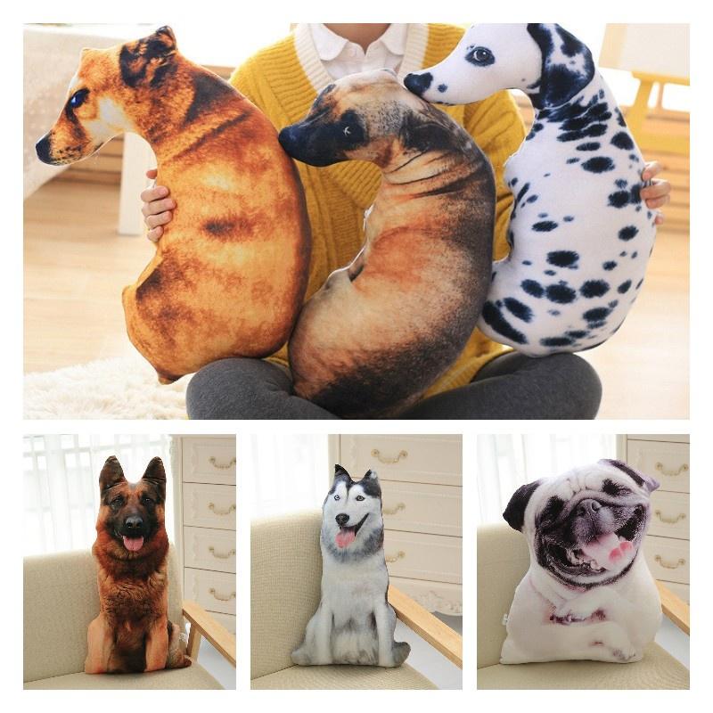 Creative 3d Simulation Dog Pillow, Plush Toy Dog Stuffed Animal For Kids, Short Plush Fabric, Pp Cotton Filling, Various Sizes And Colors
