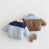 Boys Winter Puffer Jacket Korean Style Color Block Coat Thick Warm Bear Outerwear for Kids
