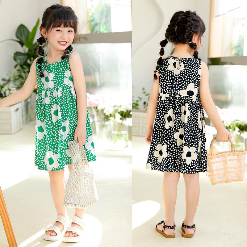 Girls' Summer Cotton Gauze Dresses & Pajamas: Children's Beachwear & Princess Skirts