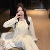 High-End French Princess Style Sea Island Cotton Women's Pajamas - Autumn/Winter Thick Cardigan Homewear