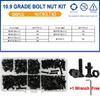 Grade 10.9 Carbon Steel Black Countersunk Flat Head Hex Bolt Nut Kit Electric Machine Screws Hexagon Allen Bolts M2 M3 M4 M5 M6