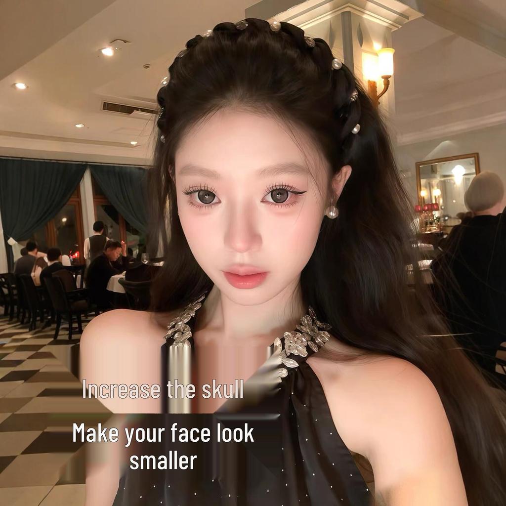 Korean Pearl Rhinestone Non-Slip Headband with Teeth - 2026 High Skull Design