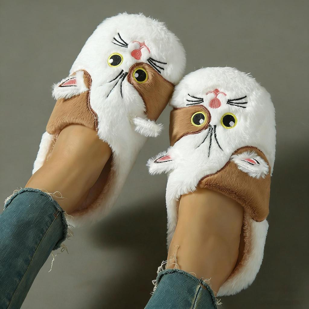 Zapatillas de casa, cómodas y cálidas, con punta abierta, suaves y afelpadas, zapatillas de interior de color liso
