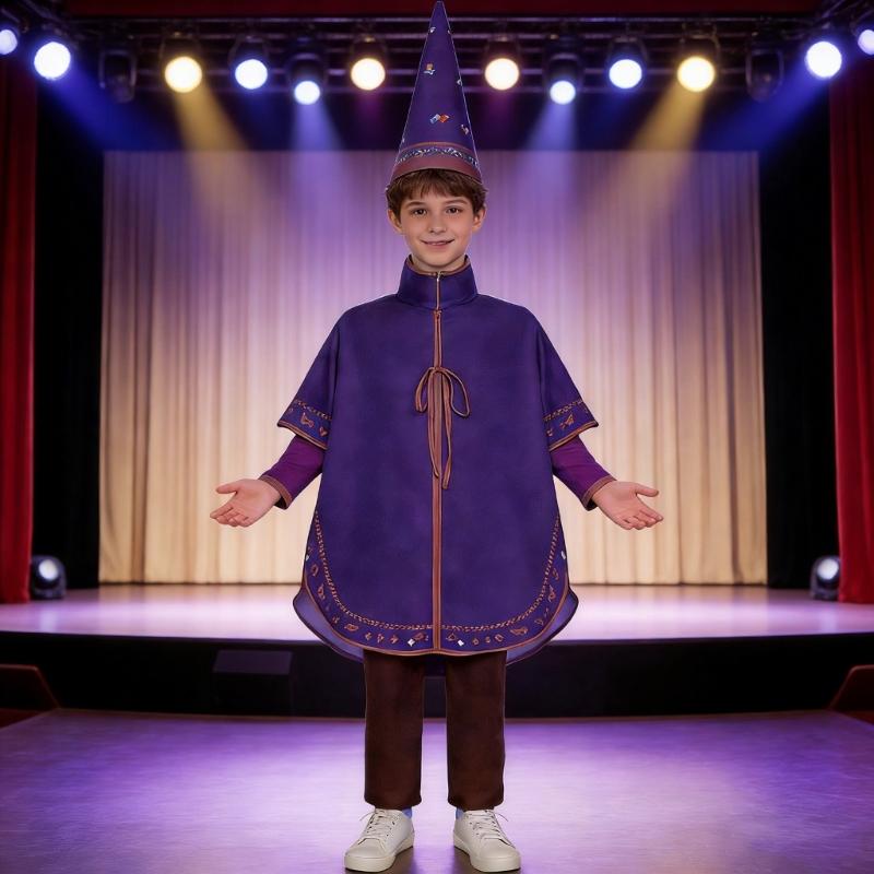 Multifunctional Role Play Outfit Includes Jacket Pants Cape Hat Roleplaying Clothes For Cosplay Event And Themed Parties
