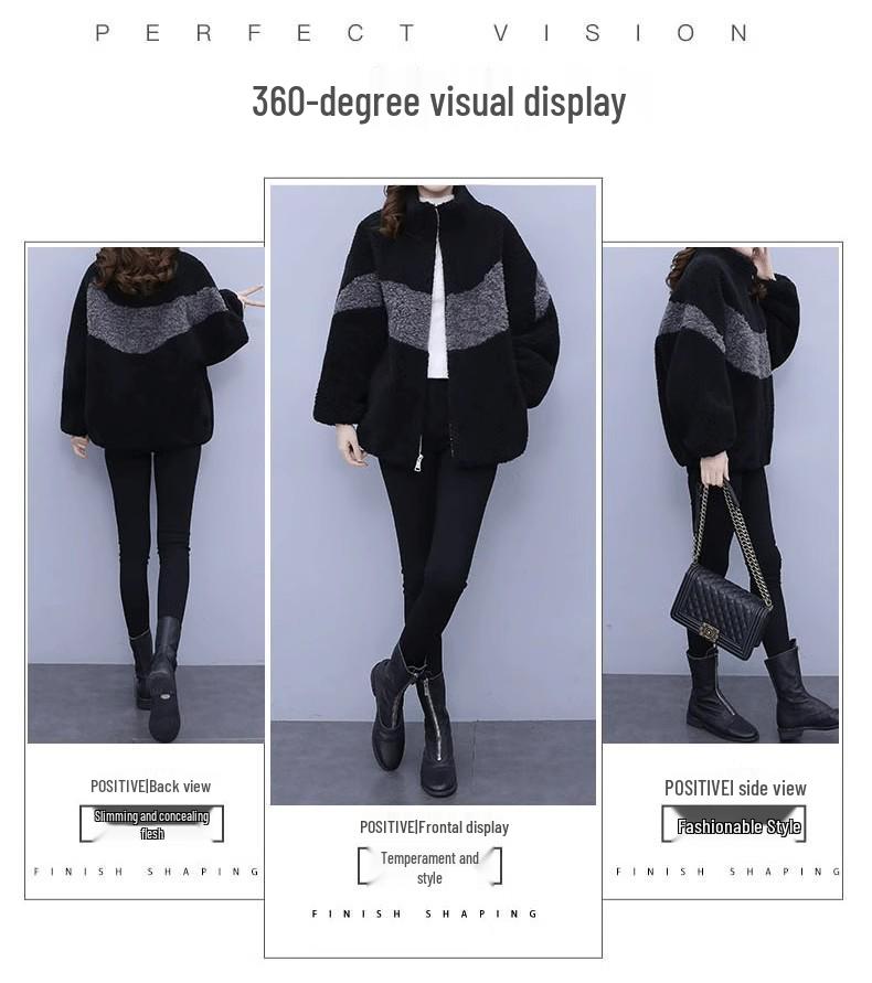 Damen Plus Size doppelseitige Fleecejacke Herbst/Winter 2025