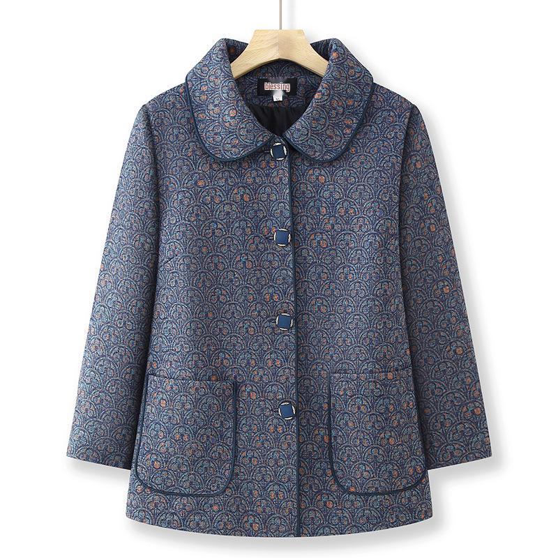 

Women s Spring Autumn Jacket for 70-80 Year-Olds - Perfect for Mothers and Grandmothers 4XL (suggested 133-143 jin) синій
