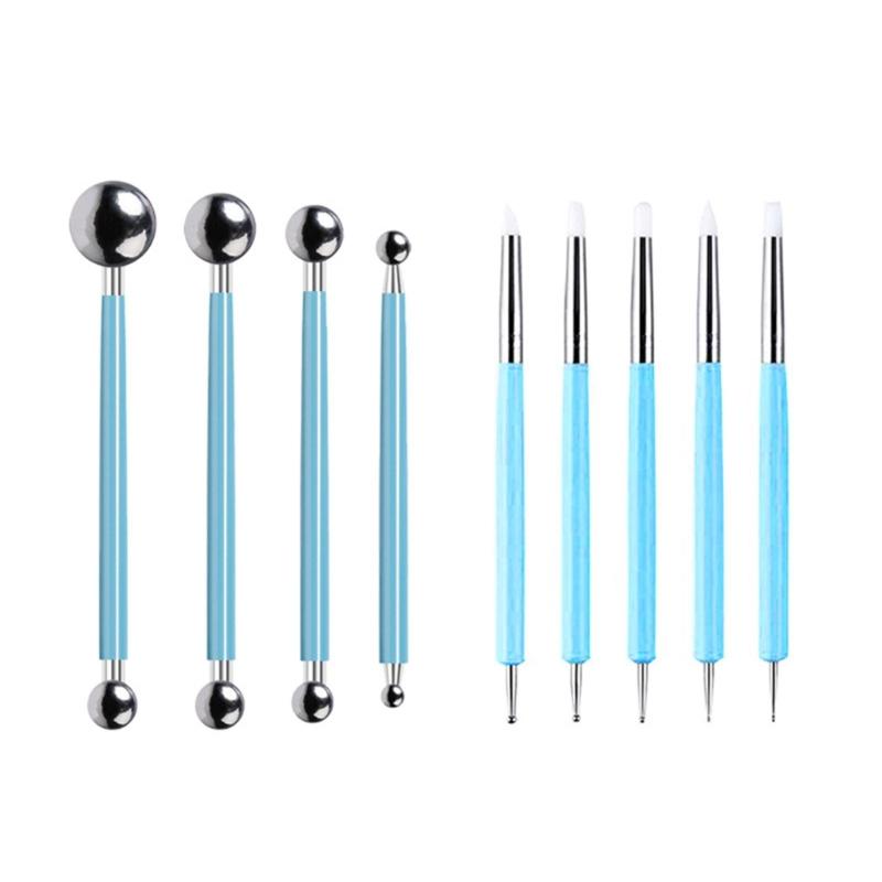 Professional Pottery Tool Set 9Pcs Double Ended Pottery Clay Texturing and Dotting Tool Ceramic Carving Tool