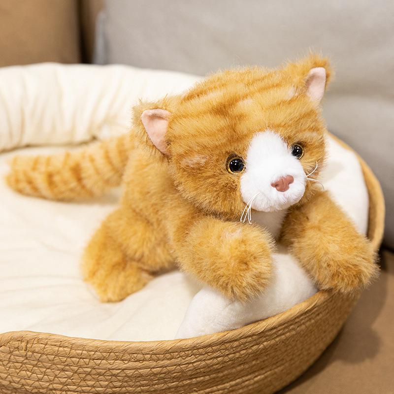 Cute Simulation Kitten Doll Plush Toy Lying Down Cat Cat Doll Children Soothing Doll