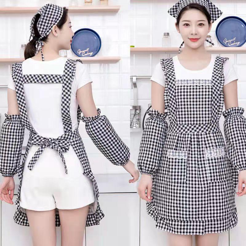 Korean Style Waterproof Cotton Princess Cooking Apron