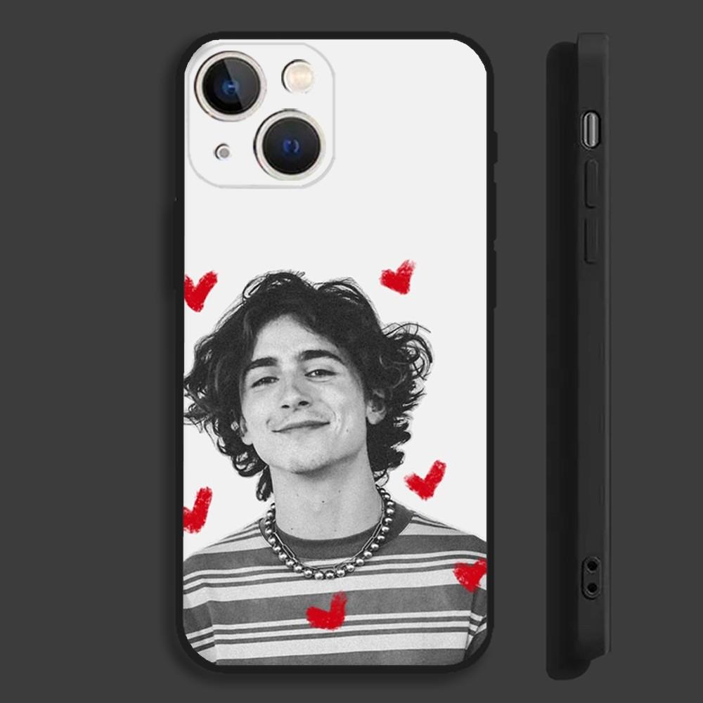 T-Timothée Chalamet Handyhülle Für iPhone15,14,13,12,11,Pro,Max,Plus,Mini,X,XS,XR,8,7,6,S,Plus,SE Weiche Schwarze Hülle